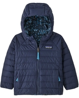 Patagonia Baby Reversible Down Sweater Hoodie - Tidepool/Wandering Woods 2 Years