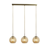 3 Lights Bar Pendant Ceiling Light In Antique Brass