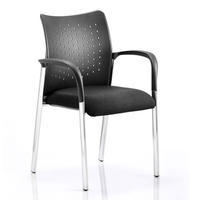 academy office visitor chair in black with arms