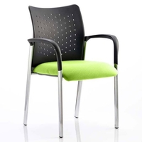 academy office visitor chair in myrrh green with arms