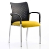 academy office visitor chair in senna yellow with arms