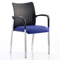 academy office visitor chair in stevia blue with arms