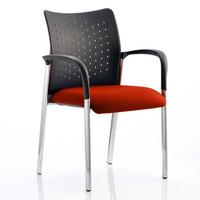 academy office visitor chair in tabasco red with arms