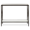 Acox Rectangular Clear Glass Top Console Table With Black Frame