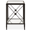 Acox Square Clear Glass Top Side Table With Black Frame