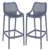 adrian grey polypropylene and glass fiber bar chairs in pair