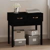 alanya pinewood console table with 2 drawers in black