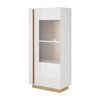 alaro high gloss display cabinet with 1 door in white and led
