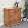 alaro solid mangowood chest of 4 drawers in oak