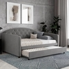 alcoa velvet daybed with guest bed in light grey