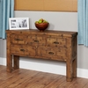 Alena Wooden Console Table In Rough Sawn Oak With 5 Drawers