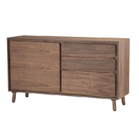 Alison Wooden Sideboard In Walnut With 1 Door And 3 Drawers