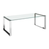 alluras rectangular clear glass coffee table with silver frame