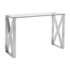 Alluras Rectangular Clear Glass Console Table In Silver
