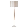 altesse natural faux shade floor lamp in polished nickel