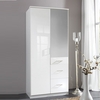 Alton Mirror Wardrobe In High Gloss Alpine White With 2 Doors