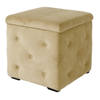 Alvaro Storage Box In Beige Velvet Style Fabric