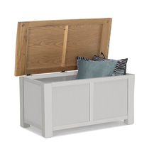 Amberly Wooden Storage Blanket Box In Grey