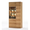 Amble Left Display Cabinet Wide In Core Beech With LED