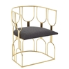 Ambon Black Velvet Bedroom Chair With Gold Metal Legs