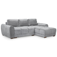ambon plush velvet corner sofabed universal in grey