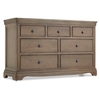 Ametis Chest Of Drawers Wide In Grey Washed Oak With 7 Drawers