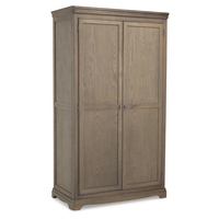 Ametis Wooden Wardrobe In Grey Washed Oak With 2 Doors