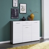 Aquila Medium Sideboard In Smoky Silver And White Gloss Fronts