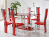 Arctic Red Dining Table with 4 VO1 Red Chairs