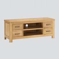 Areli Wooden TV Stand In Washed Oak Finish