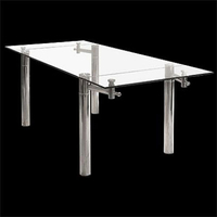 Arena Glass Extending Dining Table In Clear With Chrome Legs