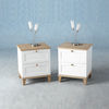 Armedia 2 Drawer Bedside Cabinet In White And Ash Veneer