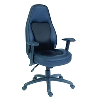 Ashlyn Executive Office Chair In Black PU And Fabric