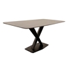 athens black sintered stone dining table with black base