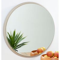 athens large round wall bedroom mirror in silver frame