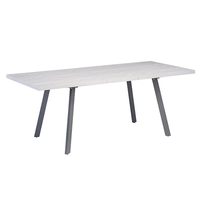 athink rectangular extending wooden dining table in grey