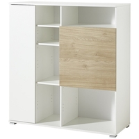 Athol Wooden Filing Storage Cabinet In White And Kendal Oak