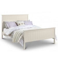 Atlantic Wooden Double Bed In Stone White