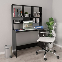 Bancroft High Gloss Laptop Desk With Bookshelf In Black