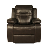 Barney Recliner Sofa Chair In Brown Faux Leather