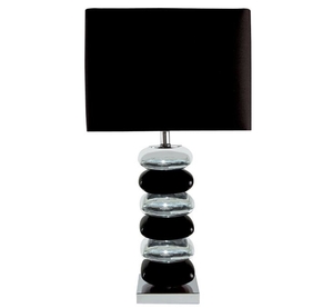 Beautiful Black And Chrome Pillow Stack Black Shade Table Lamp