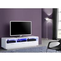 Belco White High Gloss Finish LCD TV Stand With LED Light
