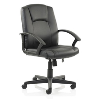bella leather executive office chair in black with arms