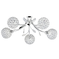 bellis ii 5 lights clear glass flush ceiling light in chrome