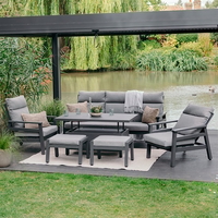 benoit aluminium lounge dining set with adjustable table