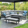 benoit aluminium modular dining set with adjustable table