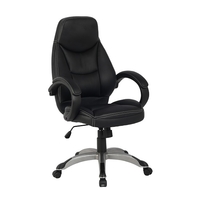Bertoni Home Office Chair In Black Faux Leather