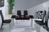 Big Compact Black Dining Table with 4 D212 Chairs