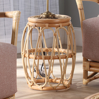 bissau rattan wicker top lamp table in athena plain