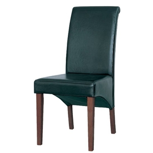 Black Faux leather Dining Chair with Dark Legs,  2402048